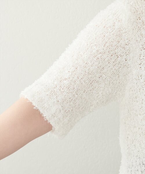 natural couture(ナチュラルクチュール)の「フラッグヤーン金ボタン半袖カーデ(カーディガン/ボレロ・レディース・ブルー/オフホワイト/ピンクベージュ・FREE)」の9枚目の写真
