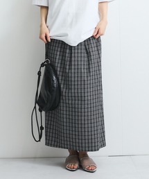 フロントタックチェックスカート≪手洗い可能≫