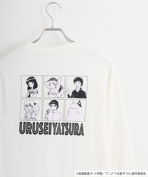 うる星やつら(ウルセイヤツラ)の「うる星やつら 天竺長袖Tシャツ(Tシャツ/カットソー・メンズ・ブラック/グレイッシュベージュ/ライトカーキ/ネイビー/オフホワイト/ホワイト・LL/M/L)」の2枚目の写真