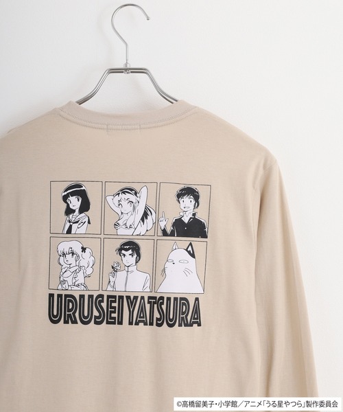 うる星やつら(ウルセイヤツラ)の「うる星やつら 天竺長袖Tシャツ(Tシャツ/カットソー・メンズ・ブラック/グレイッシュベージュ/ライトカーキ/ネイビー/オフホワイト/ホワイト・LL/M/L)」の4枚目の写真