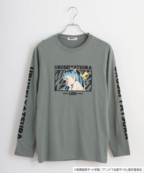 うる星やつら(ウルセイヤツラ)の「うる星やつら 天竺長袖Tシャツ(Tシャツ/カットソー・メンズ・ブラック/グレイッシュベージュ/ライトカーキ/ネイビー/オフホワイト/ホワイト・LL/M/L)」の9枚目の写真