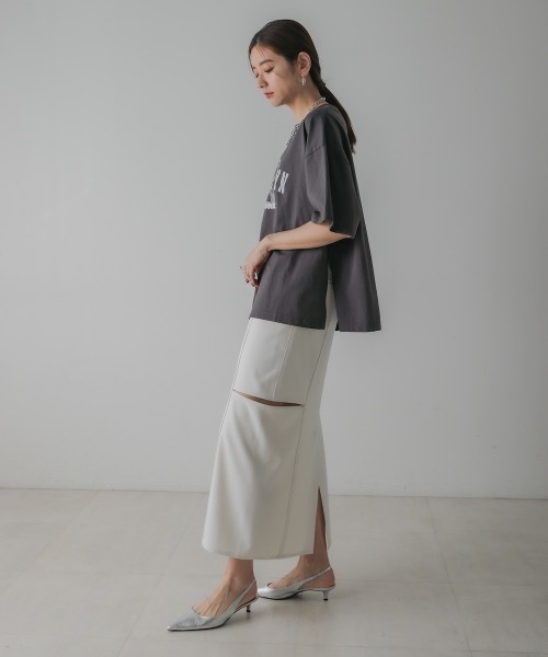 CIEL'AIR（シエルエアー）の「SIDE ZIP SKIRT（スカート・レディース・モカ/オフホワイト・FREE）」の11枚目の写真