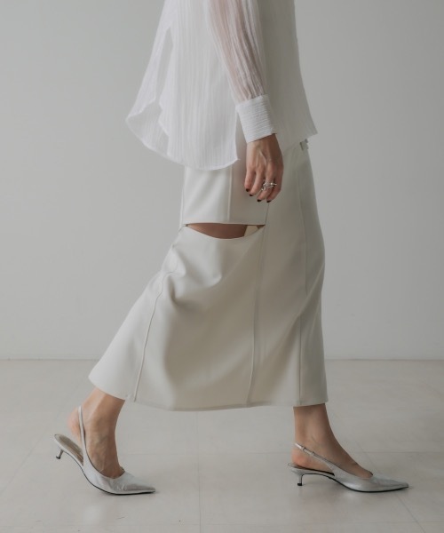 CIEL'AIR（シエルエアー）の「SIDE ZIP SKIRT（スカート・レディース・モカ/オフホワイト・FREE）」の22枚目の写真