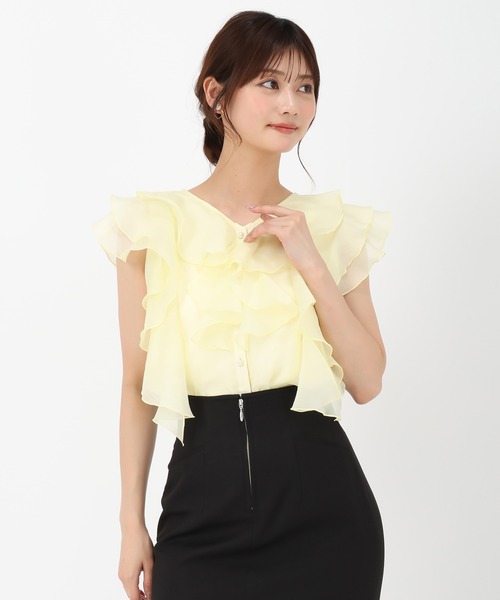 MISCH MASCH(ミッシュマッシュ)の「シアーフリルブラウス(シャツ/ブラウス・レディース・ホワイト/ブラック/ピンク/イエロー・フリ-)」の19枚目の写真