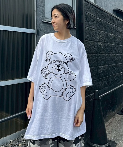 Candy Stripper（キャンディストリッパー）の「FRANKEN BEAR BIG Tシャツ（Tシャツ/カットソー・レディース・チャコール/オフホワイト/ブラック・FREE）」の8枚目の写真