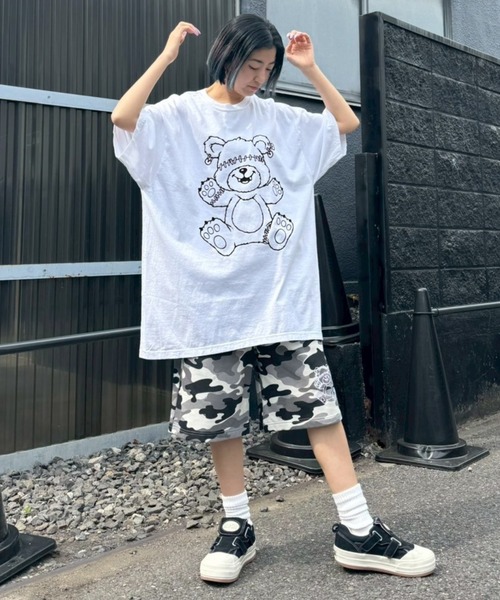 Candy Stripper（キャンディストリッパー）の「FRANKEN BEAR BIG Tシャツ（Tシャツ/カットソー・レディース・チャコール/オフホワイト/ブラック・FREE）」の11枚目の写真