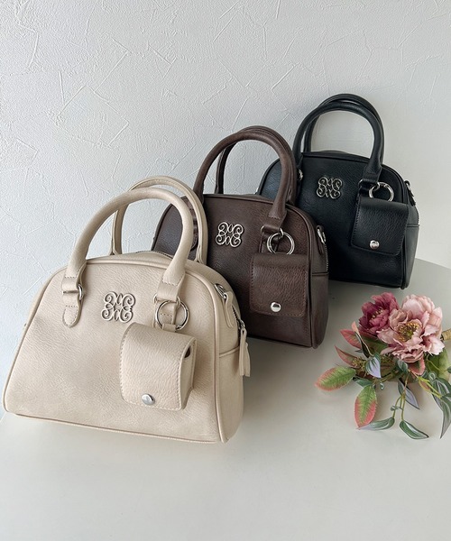 mily bilet（ミウィビレット）の「【mily bilet】いつでも、どんなスタイルにもちょうどいい♪ロゴプレート使いラウンドミニボストンバッグ（ハンドバッグ・レディース・ブラウン/ブラック/アイボリー・ONE SIZE）」の14枚目の写真