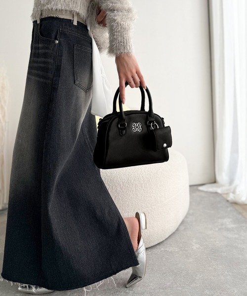 mily bilet（ミウィビレット）の「【mily bilet】いつでも、どんなスタイルにもちょうどいい♪ロゴプレート使いラウンドミニボストンバッグ（ハンドバッグ・レディース・ブラウン/ブラック/アイボリー・ONE SIZE）」の22枚目の写真