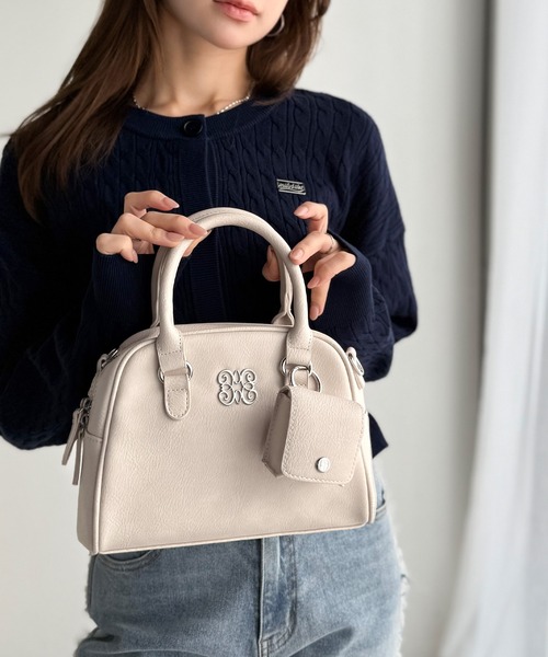 mily bilet（ミウィビレット）の「【mily bilet】いつでも、どんなスタイルにもちょうどいい♪ロゴプレート使いラウンドミニボストンバッグ（ハンドバッグ・レディース・ブラウン/ブラック/アイボリー・ONE SIZE）」の16枚目の写真