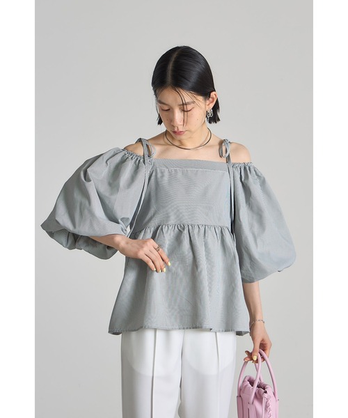 ストライプ柄2WAYオフショルブラウス（シャツ/ブラウス