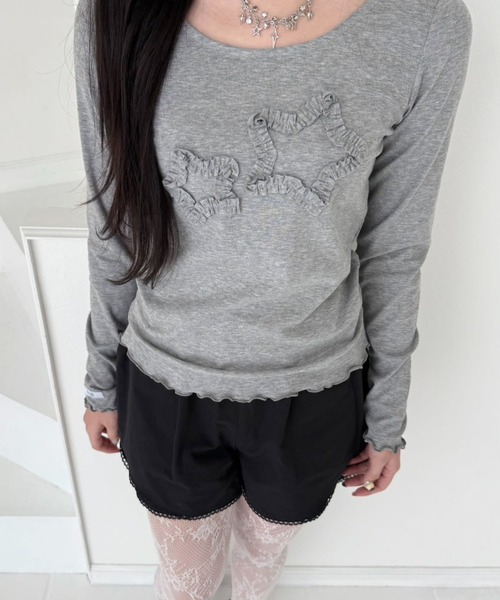 アトリエgg 星柄トップス STAR MOTIF TOPS/スターモチーフトップス（Tシャツ/カットソー）｜hugi