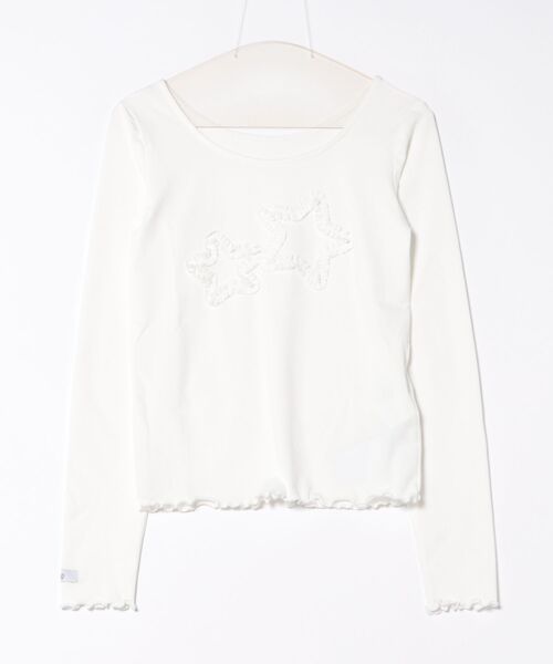 Tシャツ・カットソー hug your skin star stitch top white 25SSTOP03WH ◇25SS HUG YOUR SKIN Star Stitched Top/3色◇ (hug your skin