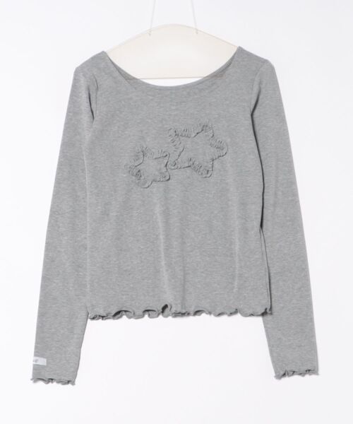 hugi(ハギ)の「STAR MOTIF TOPS/スターモチーフトップス(Tシャツ/カットソー・レディース・オフホワイト/グレー・FREE)」の16枚目の写真