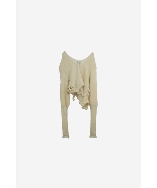 LOVE POMME POMME（ラブポムポム）の「Mix Knit Top-Long Sleeves（ニット/セーター・レディース・ホワイト・FREE）」の2枚目の写真