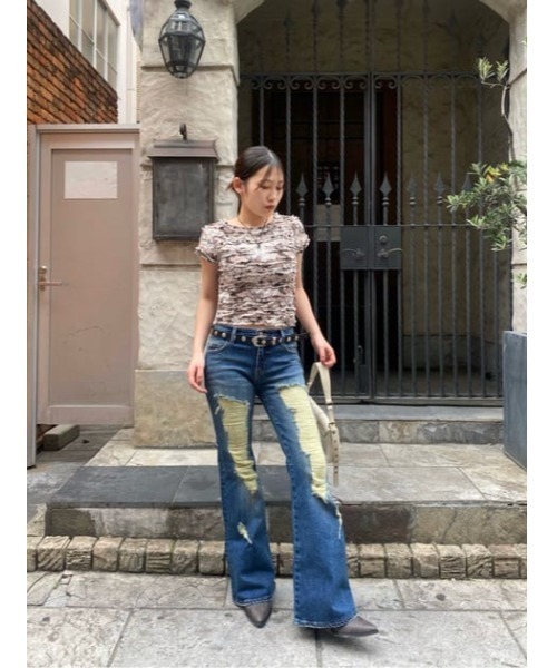 LAGUA GEM（ラグアジェム）の「FRILL DOCKING MINI Tシャツ（Tシャツ/カットソー・レディース・カーキ/グレー/ブラウン・FREE）」の22枚目の写真