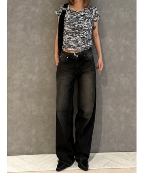 LAGUA GEM（ラグアジェム）の「FRILL DOCKING MINI Tシャツ（Tシャツ/カットソー・レディース・カーキ/グレー/ブラウン・FREE）」の11枚目の写真