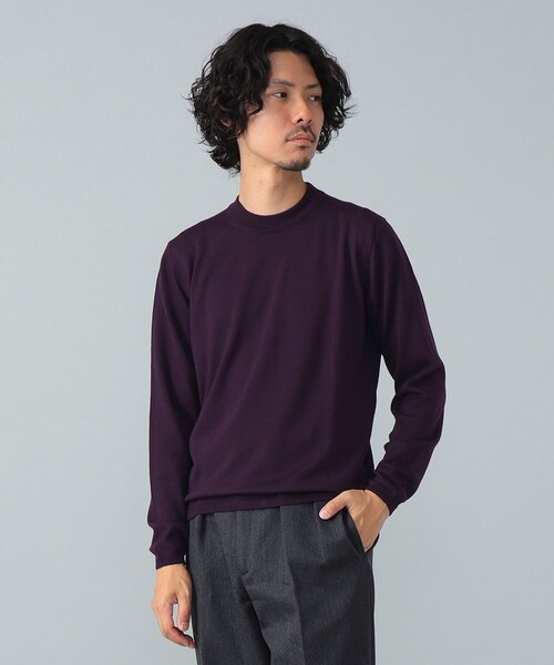 BEAMS F（ビームスエフ）の「【別注】LORENZONI / ウール ハイネック ニット（ニット/セーター・メンズ・グレー/パープル/ダークブラウン/レッド系その他7/ブラック・50/48/46/44）」の4枚目の写真