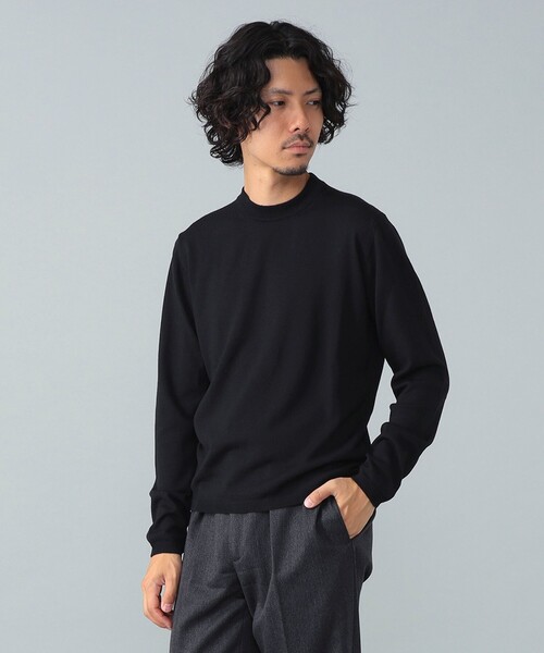 BEAMS F（ビームスエフ）の「【別注】LORENZONI / ウール ハイネック ニット（ニット/セーター・メンズ・グレー/パープル/ダークブラウン/レッド系その他7/ブラック・50/48/46/44）」の2枚目の写真