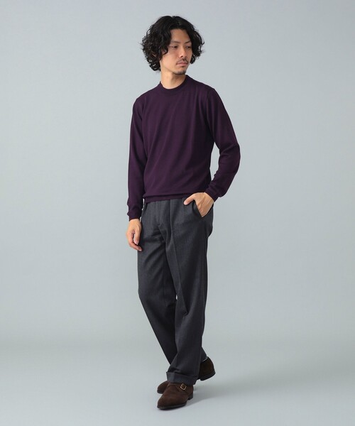 BEAMS F（ビームスエフ）の「【別注】LORENZONI / ウール ハイネック ニット（ニット/セーター・メンズ・グレー/パープル/ダークブラウン/レッド系その他7/ブラック・50/48/46/44）」の14枚目の写真