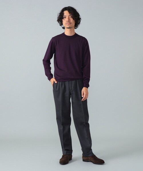 BEAMS F（ビームスエフ）の「【別注】LORENZONI / ウール ハイネック ニット（ニット/セーター・メンズ・グレー/パープル/ダークブラウン/レッド系その他7/ブラック・50/48/46/44）」の16枚目の写真