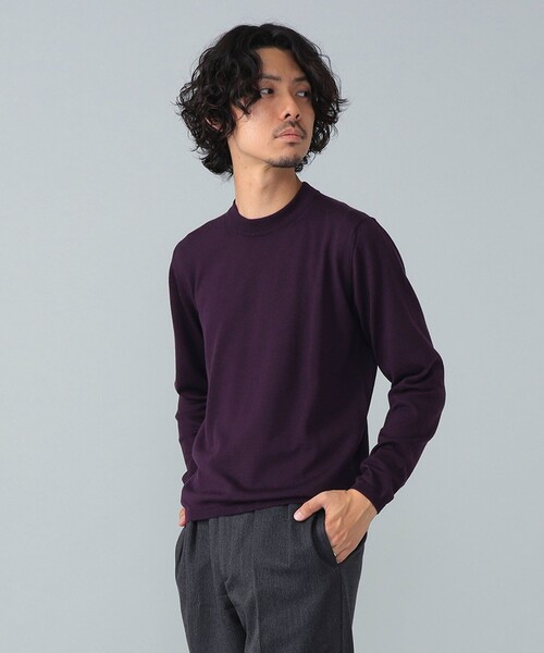 BEAMS F（ビームスエフ）の「【別注】LORENZONI / ウール ハイネック ニット（ニット/セーター・メンズ・グレー/パープル/ダークブラウン/レッド系その他7/ブラック・50/48/46/44）」の18枚目の写真
