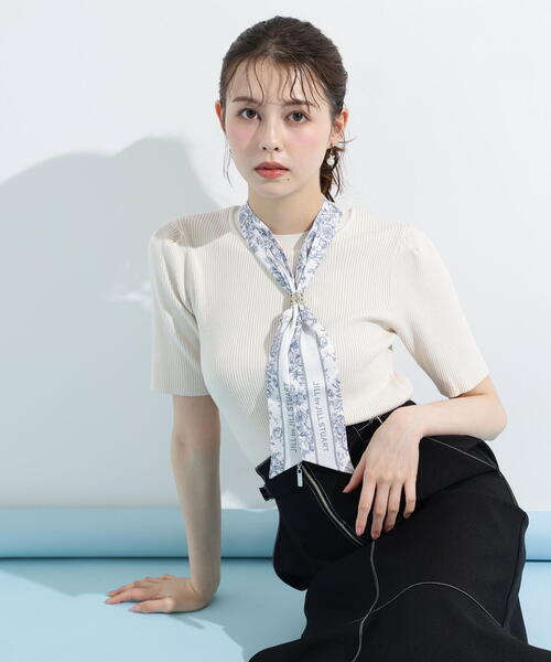 セール】◇ジュイ柄スカーフ付きニット（ニット/セーター