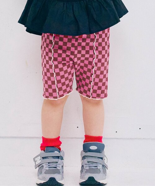 p.premier(ピードットプルミエ)の「イロチ買いしたい総柄メロウハーフレギンスパンツ(その他パンツ・キッズ・ブルー/ブラック/オレンジ/ブラウン/ピンク/レッド・80/90/100/110/120/130/140)」の4枚目の写真