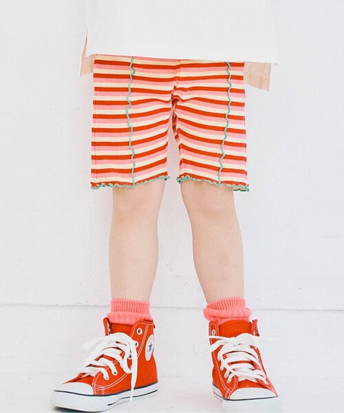 p.premier(ピードットプルミエ)の「イロチ買いしたい総柄メロウハーフレギンスパンツ(その他パンツ・キッズ・ブルー/ブラック/オレンジ/ブラウン/ピンク/レッド・80/90/100/110/120/130/140)」の6枚目の写真