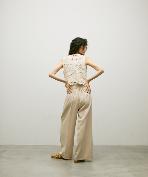 PROVOKE ドレステリア フラワーモチーフ トップス セール】Flower Motif Crew Neck Top / フラワーモチーフクルー
