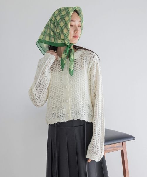 JEANASIS（ジーナシス）の「シアーガラスカーフ/329537（バンダナ/スカーフ・レディース・グリーン/グリーン系その他・FREE）」の6枚目の写真