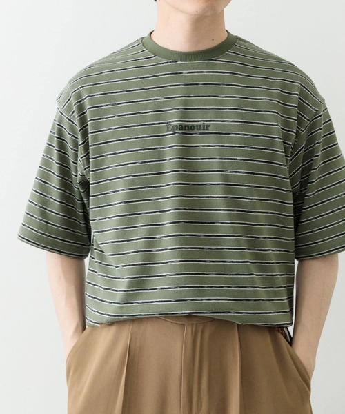 ITEMS URBANRESEARCH（アイテムズ アーバンリサーチ）の「ビンテージライク ボーダーTシャツ（Tシャツ/カットソー・メンズ・カーキ/ベージュ/ホワイト・MEDIUM/LARGE）」の5枚目の写真