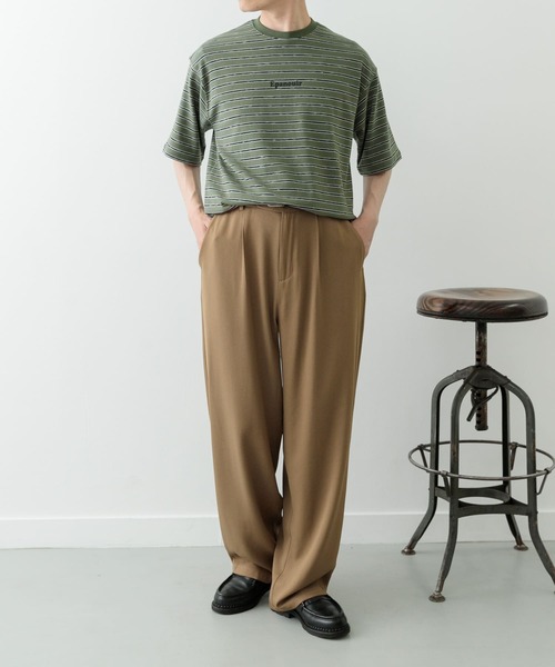 ITEMS URBANRESEARCH（アイテムズ アーバンリサーチ）の「ビンテージライク ボーダーTシャツ（Tシャツ/カットソー・メンズ・カーキ/ベージュ/ホワイト・MEDIUM/LARGE）」の7枚目の写真