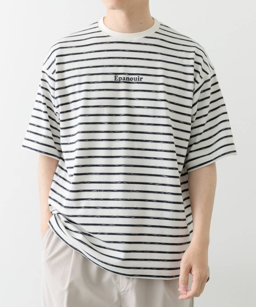 ITEMS URBANRESEARCH（アイテムズ アーバンリサーチ）の「ビンテージライク ボーダーTシャツ（Tシャツ/カットソー・メンズ・カーキ/ベージュ/ホワイト・MEDIUM/LARGE）」の10枚目の写真