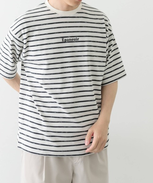 ITEMS URBANRESEARCH（アイテムズ アーバンリサーチ）の「ビンテージライク ボーダーTシャツ（Tシャツ/カットソー・メンズ・カーキ/ベージュ/ホワイト・MEDIUM/LARGE）」の12枚目の写真
