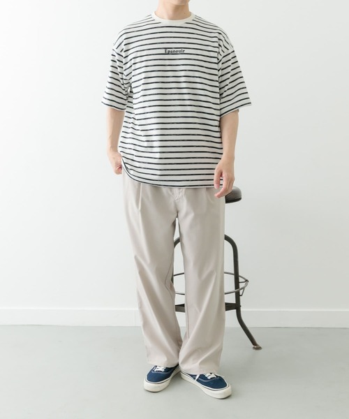 ITEMS URBANRESEARCH（アイテムズ アーバンリサーチ）の「ビンテージライク ボーダーTシャツ（Tシャツ/カットソー・メンズ・カーキ/ベージュ/ホワイト・MEDIUM/LARGE）」の15枚目の写真