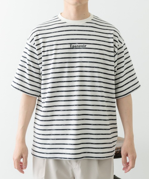 ITEMS URBANRESEARCH（アイテムズ アーバンリサーチ）の「ビンテージライク ボーダーTシャツ（Tシャツ/カットソー・メンズ・カーキ/ベージュ/ホワイト・MEDIUM/LARGE）」の21枚目の写真