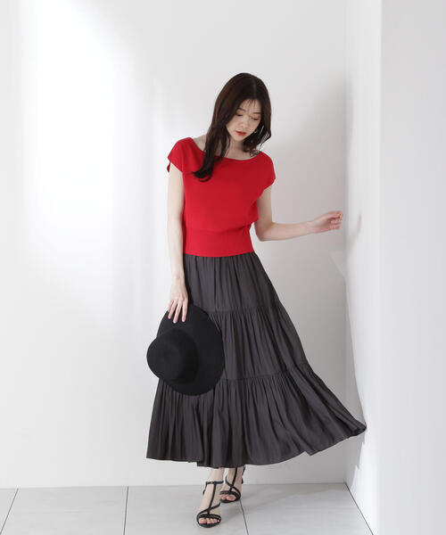 PROPORTION BODY DRESSING(プロポーションボディドレッシング)の「ギャザーティアードスカート / 1215120508(スカート・レディース・ホワイト/ダークグレー/ブラウン・SMALL/MEDIUM)」の5枚目の写真