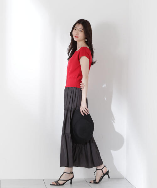 PROPORTION BODY DRESSING(プロポーションボディドレッシング)の「ギャザーティアードスカート / 1215120508(スカート・レディース・ホワイト/ダークグレー/ブラウン・SMALL/MEDIUM)」の6枚目の写真