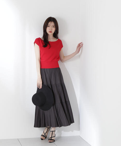 PROPORTION BODY DRESSING(プロポーションボディドレッシング)の「ギャザーティアードスカート / 1215120508(スカート・レディース・ホワイト/ダークグレー/ブラウン・SMALL/MEDIUM)」の7枚目の写真