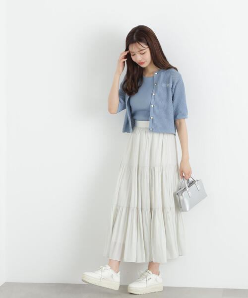 PROPORTION BODY DRESSING(プロポーションボディドレッシング)の「ギャザーティアードスカート / 1215120508(スカート・レディース・ホワイト/ダークグレー/ブラウン・SMALL/MEDIUM)」の12枚目の写真