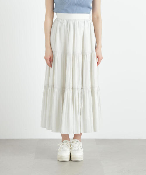 PROPORTION BODY DRESSING(プロポーションボディドレッシング)の「ギャザーティアードスカート / 1215120508(スカート・レディース・ホワイト/ダークグレー/ブラウン・SMALL/MEDIUM)」の14枚目の写真