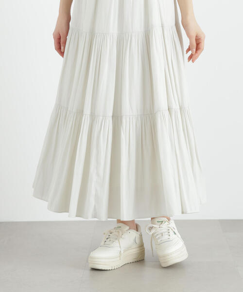 PROPORTION BODY DRESSING(プロポーションボディドレッシング)の「ギャザーティアードスカート / 1215120508(スカート・レディース・ホワイト/ダークグレー/ブラウン・SMALL/MEDIUM)」の17枚目の写真