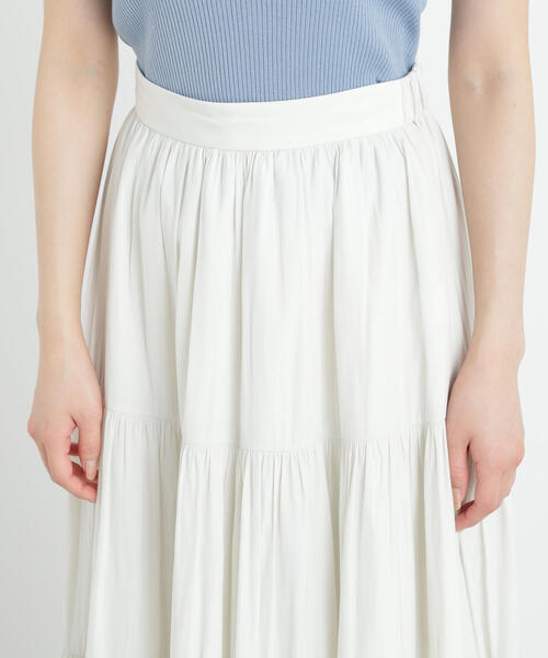 PROPORTION BODY DRESSING(プロポーションボディドレッシング)の「ギャザーティアードスカート / 1215120508(スカート・レディース・ホワイト/ダークグレー/ブラウン・SMALL/MEDIUM)」の18枚目の写真