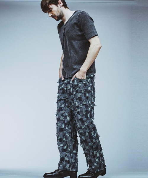 NO ID.（ノーアイディ）の「【NO ID.】Fraise Henry V-Neck T-Shirt / フライス ヘンリー Vネック Tシャツ（Tシャツ/カットソー・メンズ・グレー/ブラック/ホワイト・1/2）」の12枚目の写真