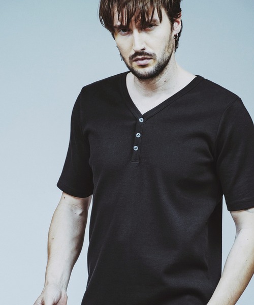 NO ID.（ノーアイディ）の「【NO ID.】Fraise Henry V-Neck T-Shirt / フライス ヘンリー Vネック Tシャツ（Tシャツ/カットソー・メンズ・グレー/ブラック/ホワイト・1/2）」の19枚目の写真