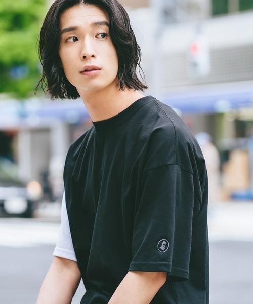brknhome(ブロークンホーム)の「【BRKNHOME/ブロークンホーム】×【ZERO STAIN/ゼロステイン】コラボ 袖配色 クルーネック Tシャツ(Tシャツ/カットソー・メンズ・ホワイト/ブラック・MEDIUM/LARGE)」の2枚目の写真