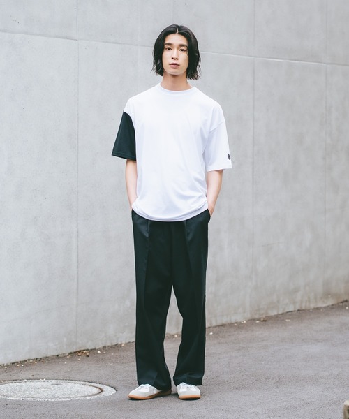brknhome(ブロークンホーム)の「【BRKNHOME/ブロークンホーム】×【ZERO STAIN/ゼロステイン】コラボ 袖配色 クルーネック Tシャツ(Tシャツ/カットソー・メンズ・ホワイト/ブラック・MEDIUM/LARGE)」の12枚目の写真