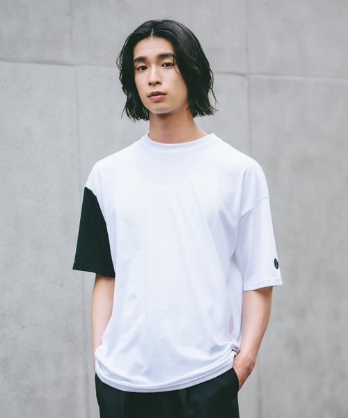 brknhome(ブロークンホーム)の「【BRKNHOME/ブロークンホーム】×【ZERO STAIN/ゼロステイン】コラボ 袖配色 クルーネック Tシャツ(Tシャツ/カットソー・メンズ・ホワイト/ブラック・MEDIUM/LARGE)」の14枚目の写真
