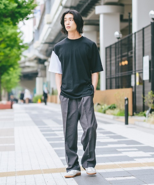 brknhome(ブロークンホーム)の「【BRKNHOME/ブロークンホーム】×【ZERO STAIN/ゼロステイン】コラボ 袖配色 クルーネック Tシャツ(Tシャツ/カットソー・メンズ・ホワイト/ブラック・MEDIUM/LARGE)」の15枚目の写真