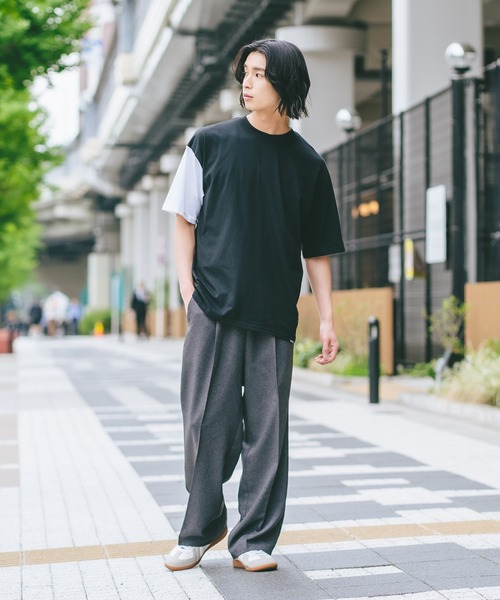 brknhome(ブロークンホーム)の「【BRKNHOME/ブロークンホーム】×【ZERO STAIN/ゼロステイン】コラボ 袖配色 クルーネック Tシャツ(Tシャツ/カットソー・メンズ・ホワイト/ブラック・MEDIUM/LARGE)」の16枚目の写真
